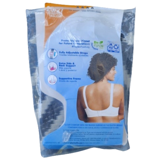 Womens 44B NEW Playtex 18-Hour Sensational Support Beigh Wire-Free Grandma Bra - Picture 7 of 7